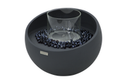Elementi Firenze Slate Black bio-ethanol vuurschaal met glazen windscherm