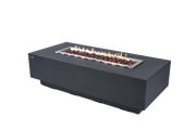 Elementi Granville Dark Grey rechthoekige vuurtafel op gas met lineaire vlam