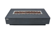 Elementi Hampton Dark Grey rechteckiger Gas-Feuertisch ohne Flamme