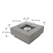Afmetingen van de Elementi Manhattan: 91,4 x 91,4 x 40,6 cm