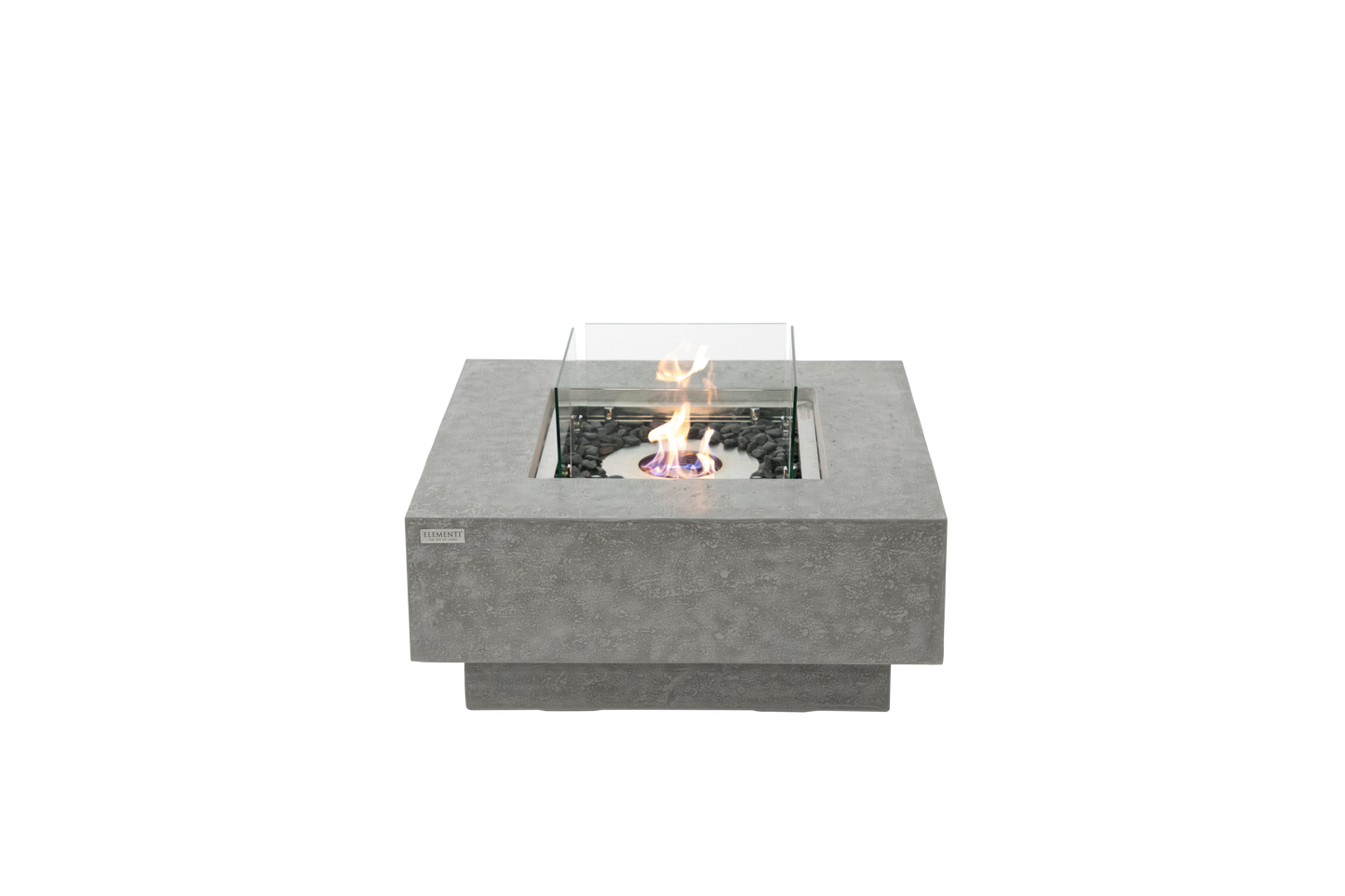 Elementi Manhattan bio-ethanol vuurtafel Space Grey met vlam