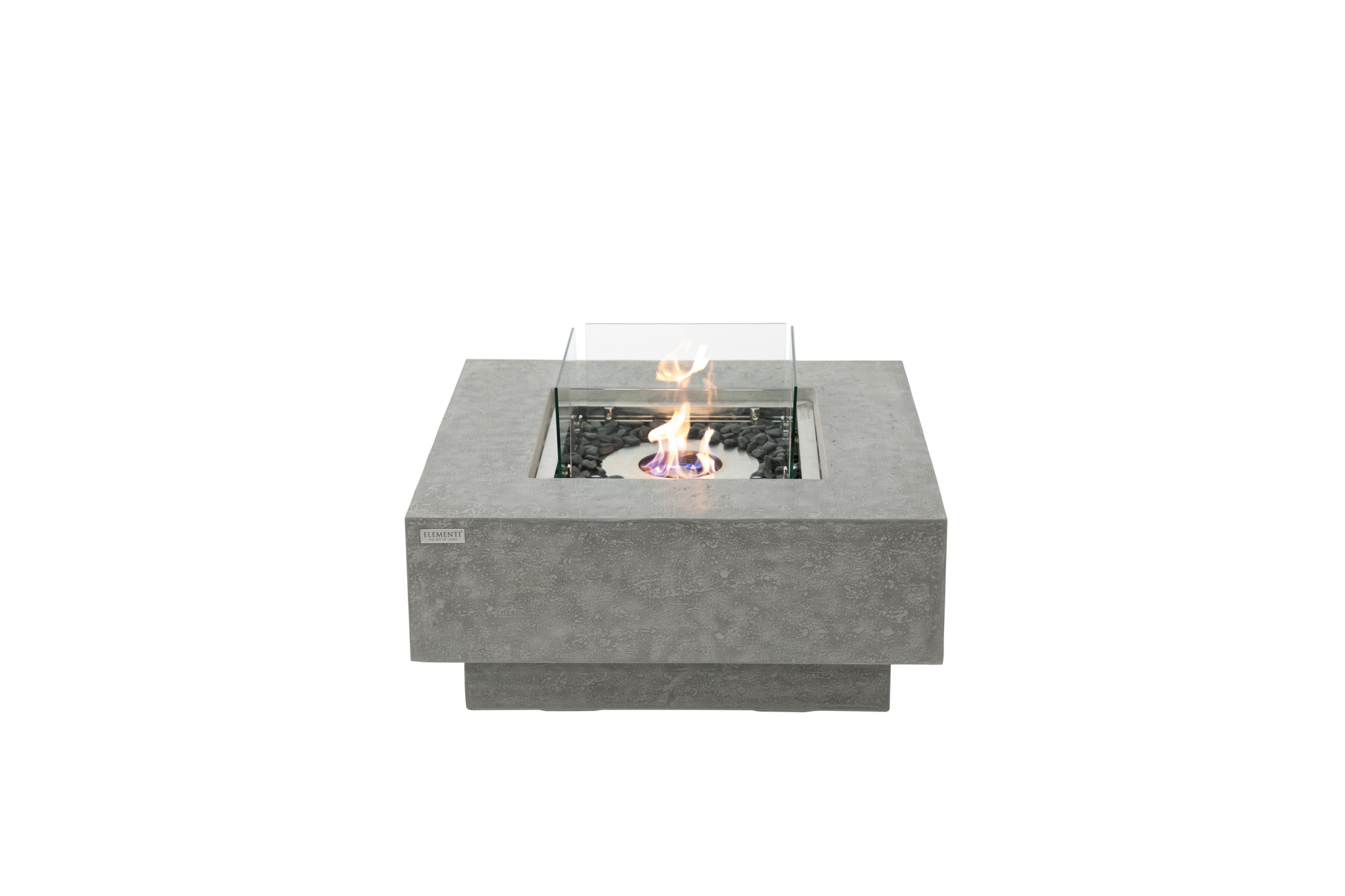 Elementi Manhattan bio-ethanol vuurtafel Space Grey met vlam