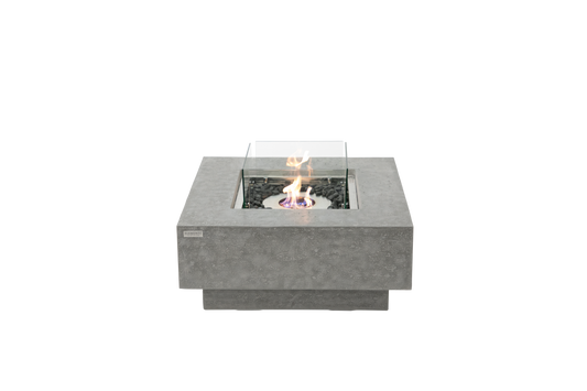 Elementi Manhattan bio-ethanol vuurtafel Space Grey met vlam