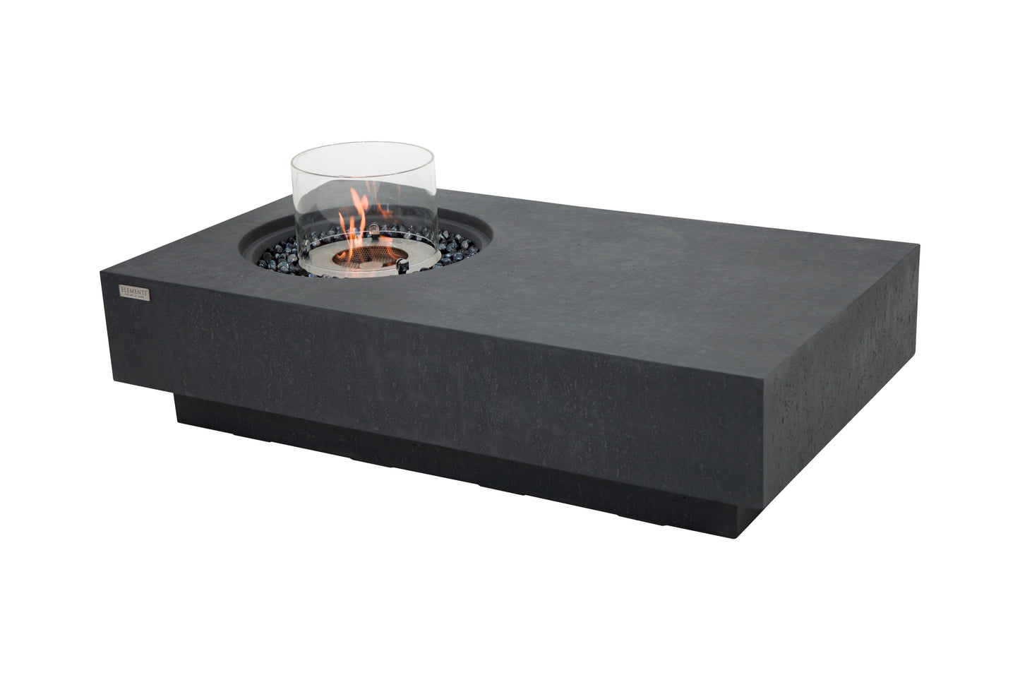 Elementi Metropolis bio-ethanol vuurtafel Slate Black met vlam