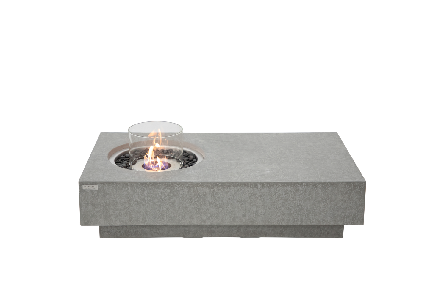 Elementi Metropolis bio-ethanol vuurtafel Space Grey met vlam