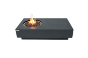 Elementi Metropolis Dark Grey rechteckiger Gas-Feuertisch mit Flamme
