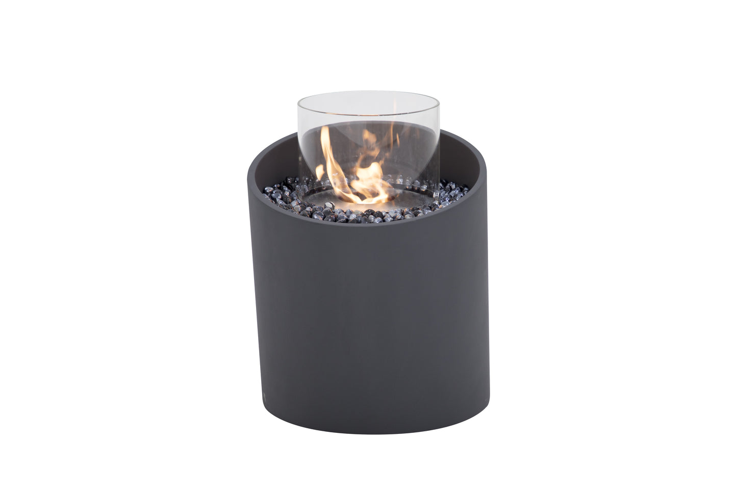 Elementi Torre Medium bio-ethanol haard Slate Black met vlam