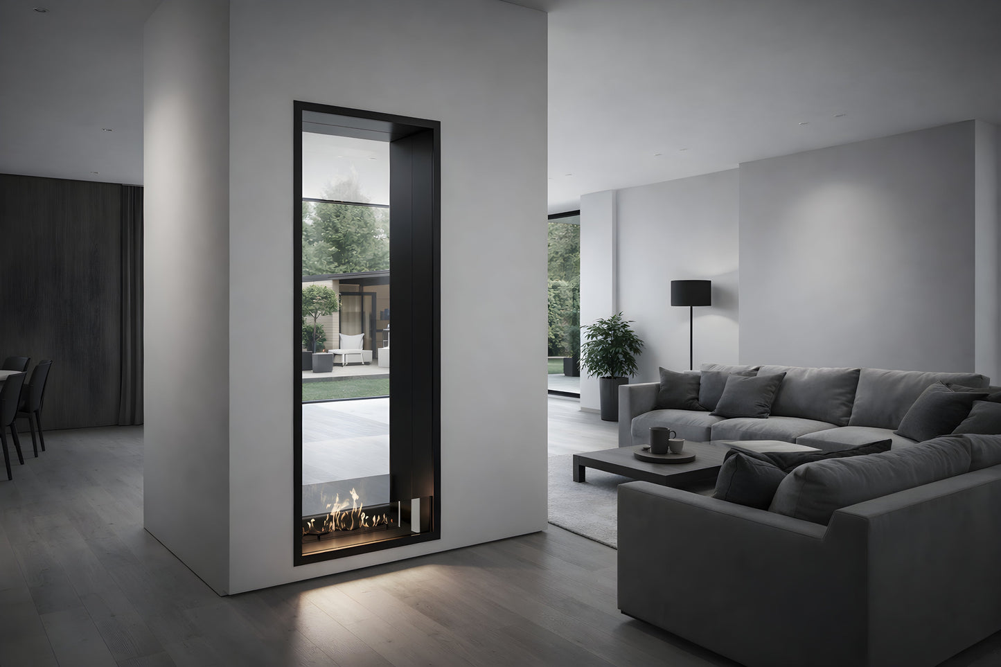 Verticale bio-ethanol doorkijkhaard Fame 70 x 120 cm