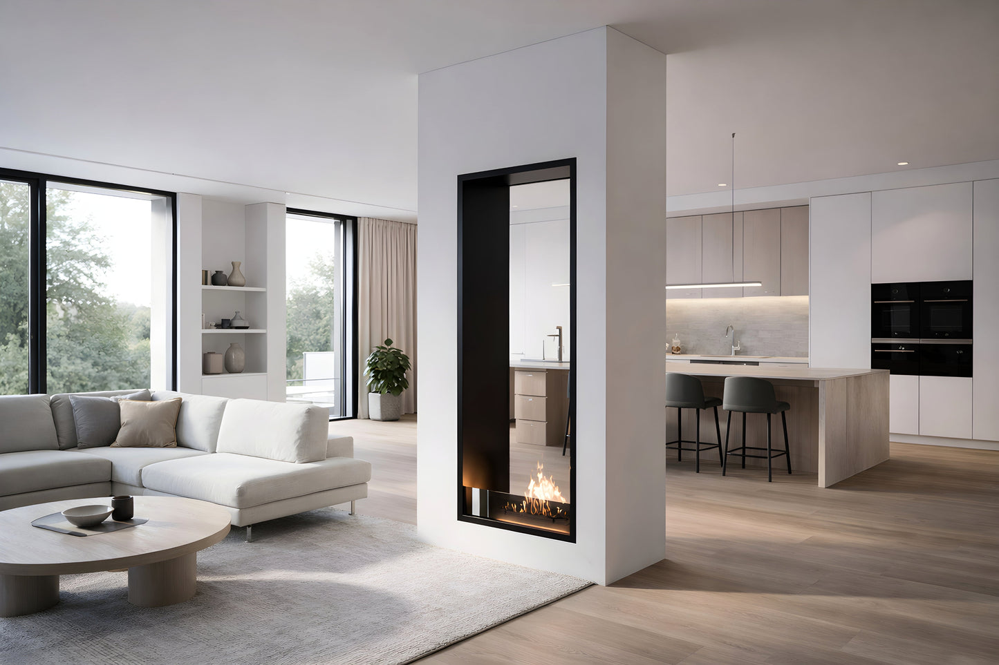 Verticale bio-ethanol doorkijkhaard Fame 70 x 120 cm
