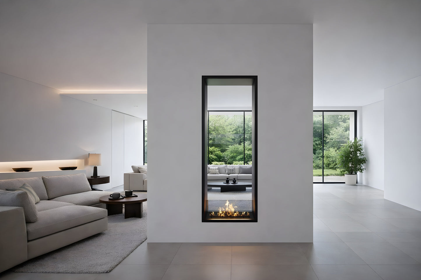 Verticale bio-ethanol doorkijkhaard Fame 60 x 140 cm