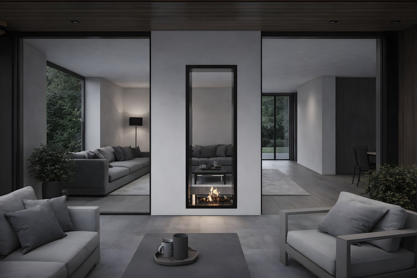 Verticale bio-ethanol doorkijkhaard Fame 60 x 160 cm