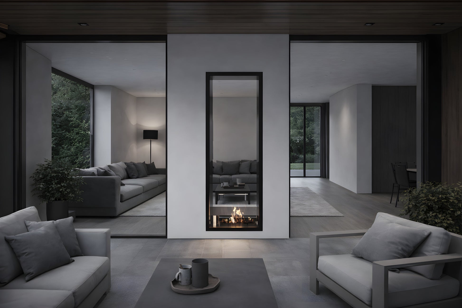 Verticale bio-ethanol doorkijkhaard Fame 60 x 160 cm