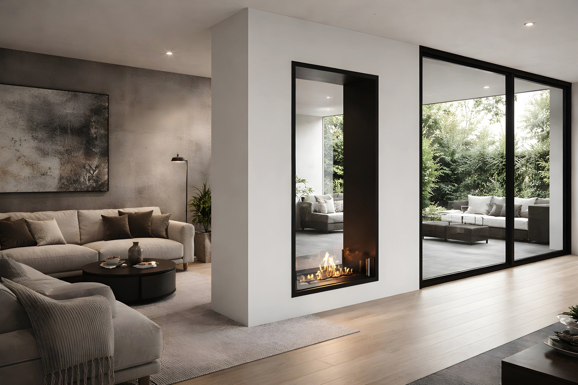 Verticale bio-ethanol doorkijkhaard Fame 80 x 140 cm