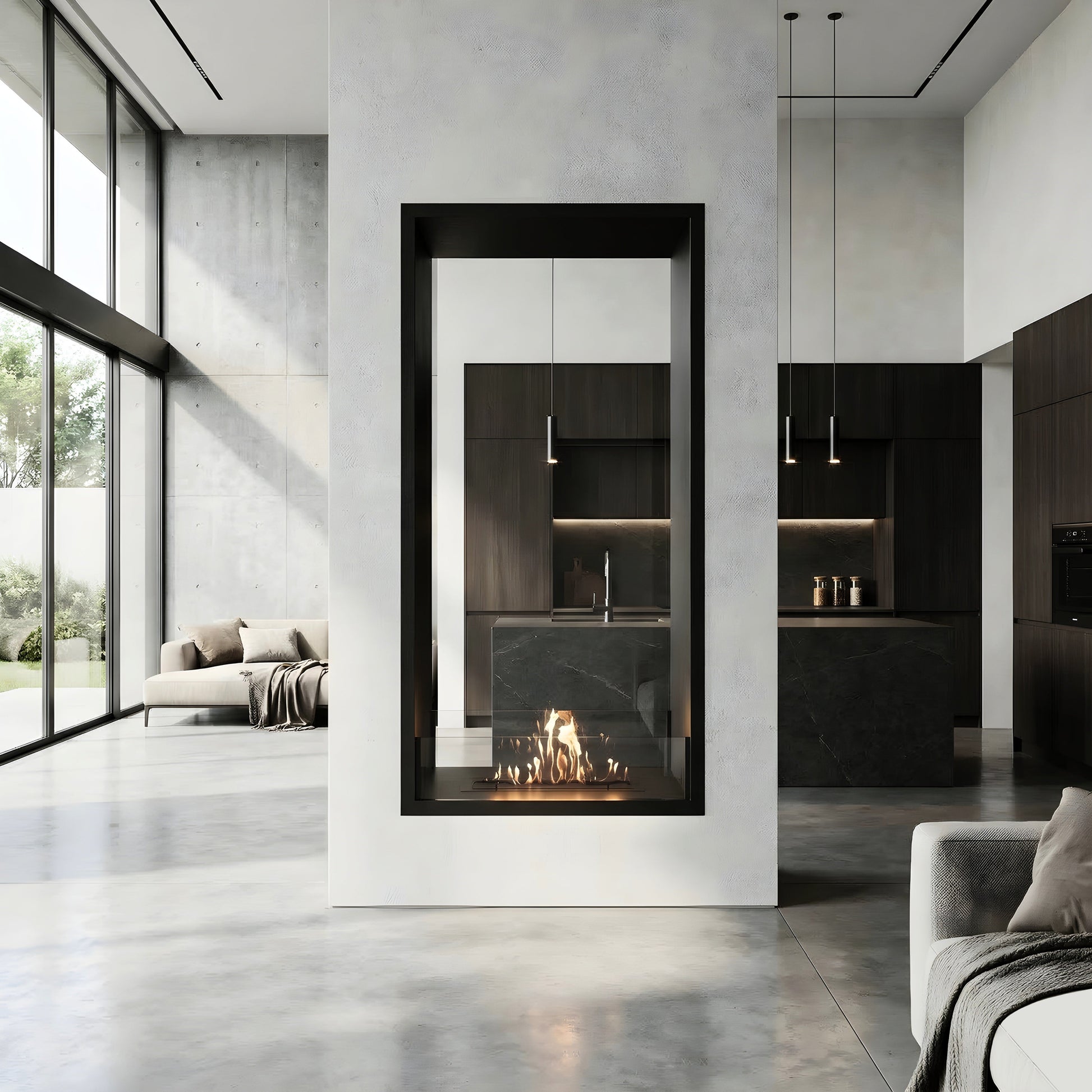 Verticale bio-ethanol doorkijkhaard Fame 80 x 140 cm