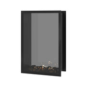 Wild Flame Fame verticale bio-ethanol doorkijkhaard met volle glas 100 x 120 cm – sfeerfoto