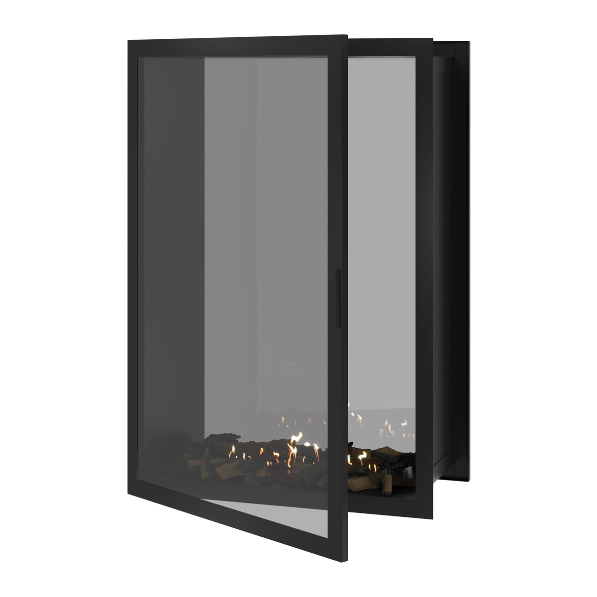 Wild Flame Fame verticale bio-ethanol doorkijkhaard met volle glas 100 x 140 cm – productfoto