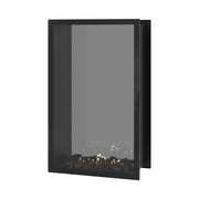 Wild Flame Fame verticale bio-ethanol doorkijkhaard met volle glas 100 x 140 cm – sfeerfoto