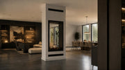 Wild Flame Fame verticale bio-ethanol doorkijkhaard met volle glas 100 x 160 cm – detailfoto