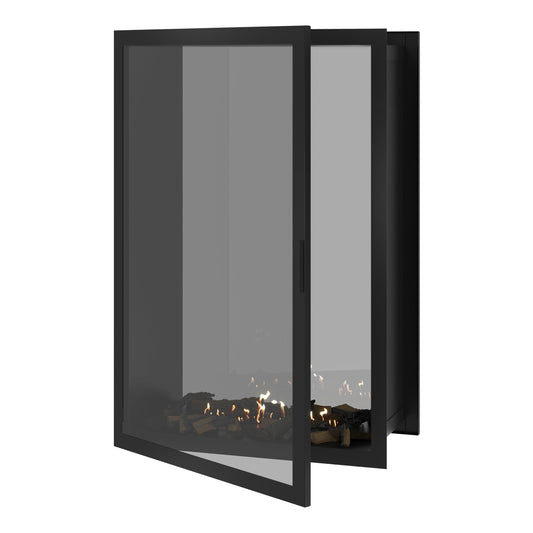 Wild Flame Fame verticale bio-ethanol doorkijkhaard met volle glas 100 x 160 cm – productfoto