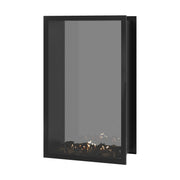 Wild Flame Fame verticale bio-ethanol doorkijkhaard met volle glas 100 x 160 cm – sfeerfoto
