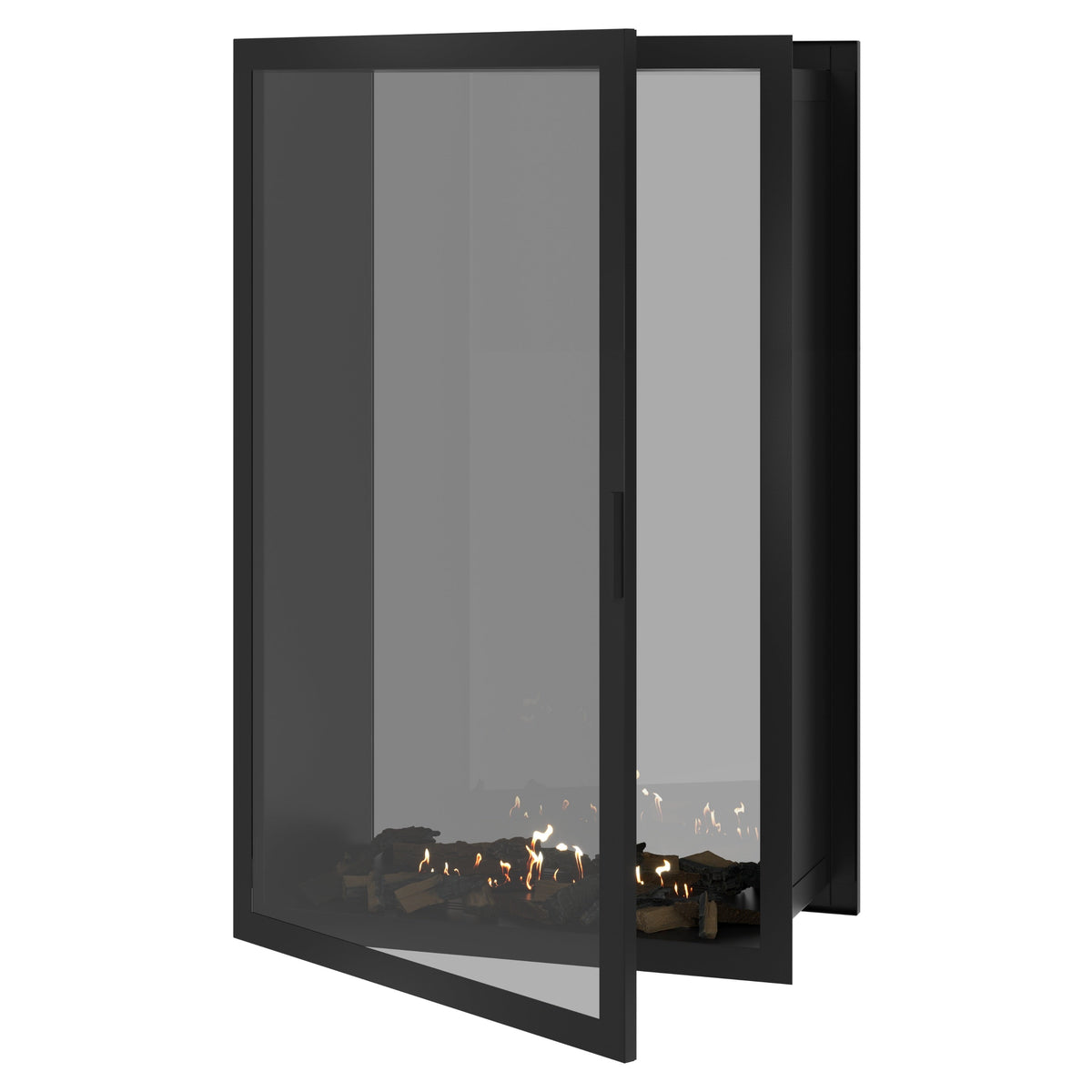 Wild Flame Fame verticale bio-ethanol doorkijkhaard met volle glas 100 x 180 cm – productfoto