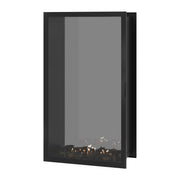 Wild Flame Fame verticale bio-ethanol doorkijkhaard met volle glas 100 x 180 cm – sfeerfoto