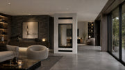 Wild Flame Fame verticale bio-ethanol doorkijkhaard met volle glas 100 x 200 cm – detailfoto