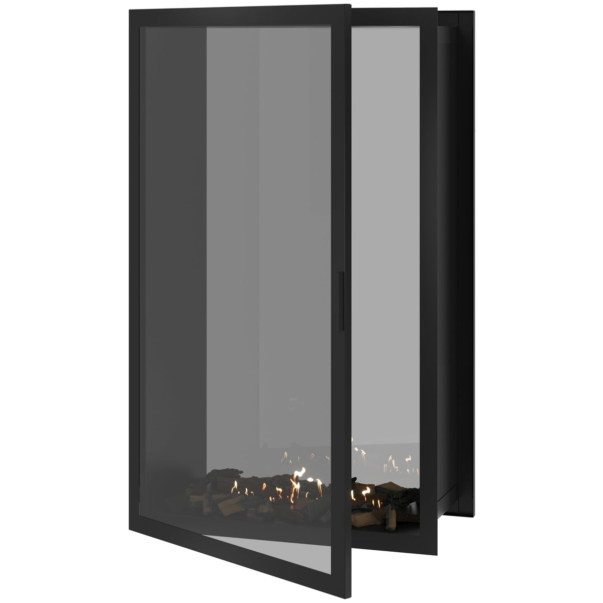 Wild Flame Fame verticale bio-ethanol doorkijkhaard met volle glas 100 x 200 cm – productfoto