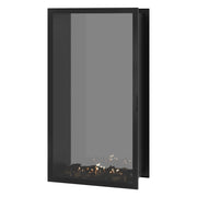 Wild Flame Fame verticale bio-ethanol doorkijkhaard met volle glas 100 x 200 cm – sfeerfoto