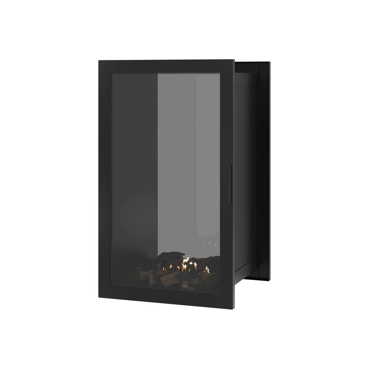 Wild Flame Fame verticale bio-ethanol doorkijkhaard met volle glas 60 x 100 cm – sfeerfoto