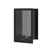 Wild Flame Fame verticale bio-ethanol doorkijkhaard met volle glas 60 x 100 cm – sfeerfoto