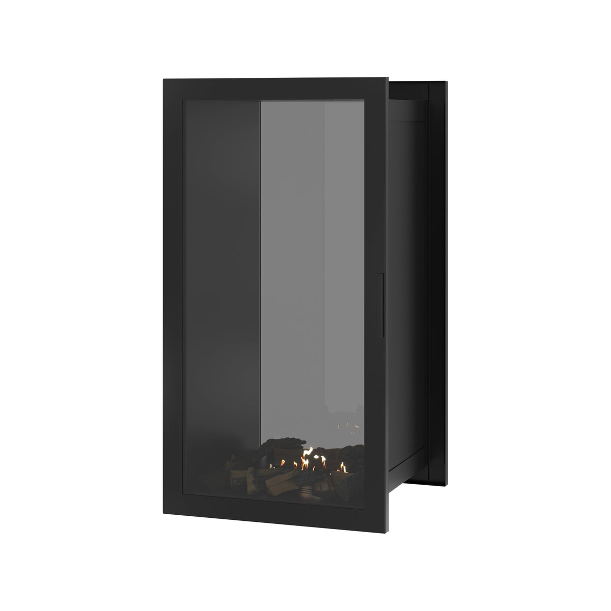 Wild Flame Fame verticale bio-ethanol doorkijkhaard met volle glas 60 x 120 cm – sfeerfoto