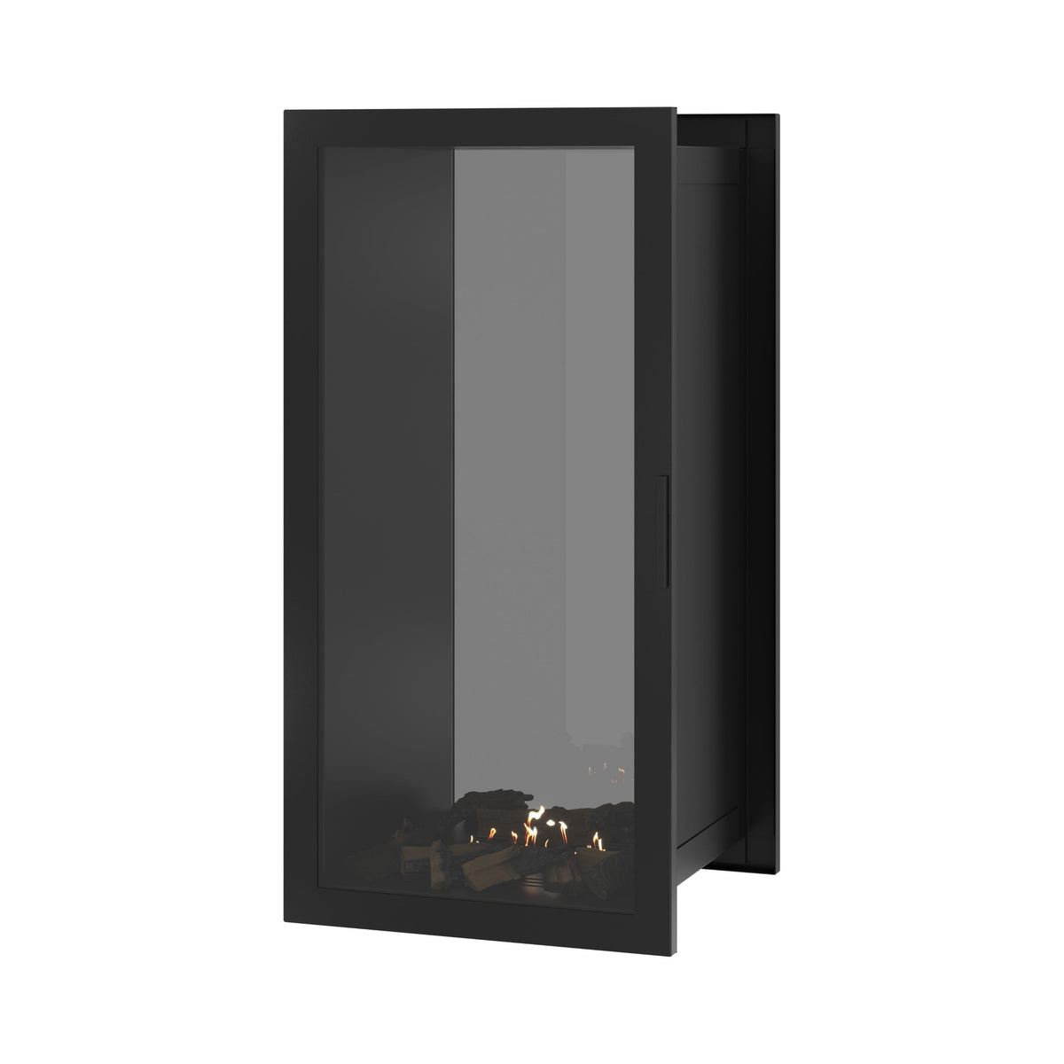 Wild Flame Fame verticale bio-ethanol doorkijkhaard met volle glas 60 x 140 cm – sfeerfoto