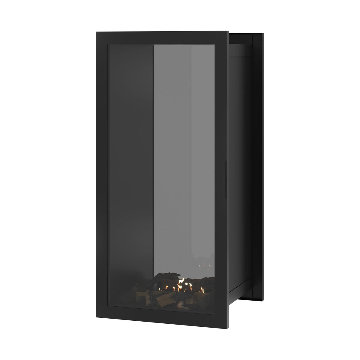 Wild Flame Fame verticale bio-ethanol doorkijkhaard met volle glas 60 x 160 cm – sfeerfoto