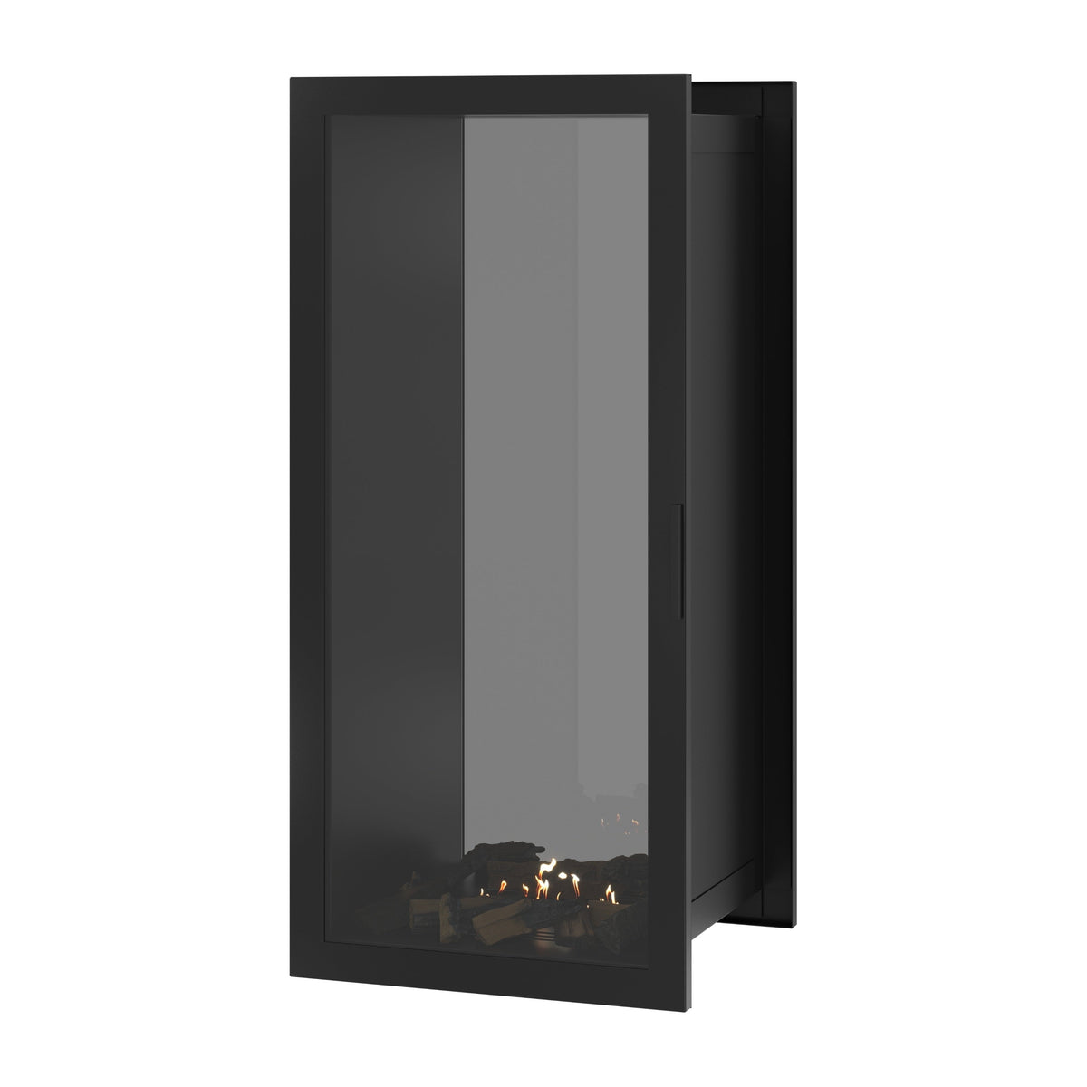 Wild Flame Fame verticale bio-ethanol doorkijkhaard met volle glas 60 x 180 cm – sfeerfoto