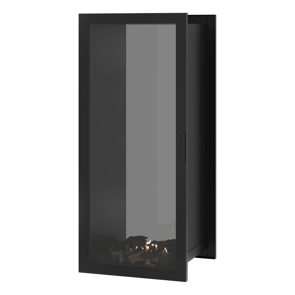Wild Flame Fame verticale bio-ethanol doorkijkhaard met volle glas 60 x 200 cm – sfeerfoto