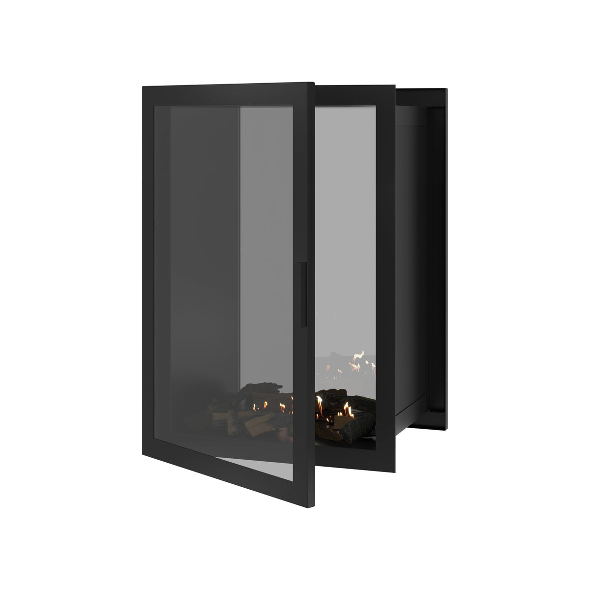 Wild Flame Fame verticale bio-ethanol doorkijkhaard met volle glas 70 x 100 cm – productfoto