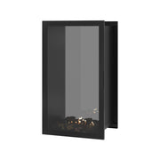 Wild Flame Fame verticale bio-ethanol doorkijkhaard met volle glas 70 x 120 cm – sfeerfoto