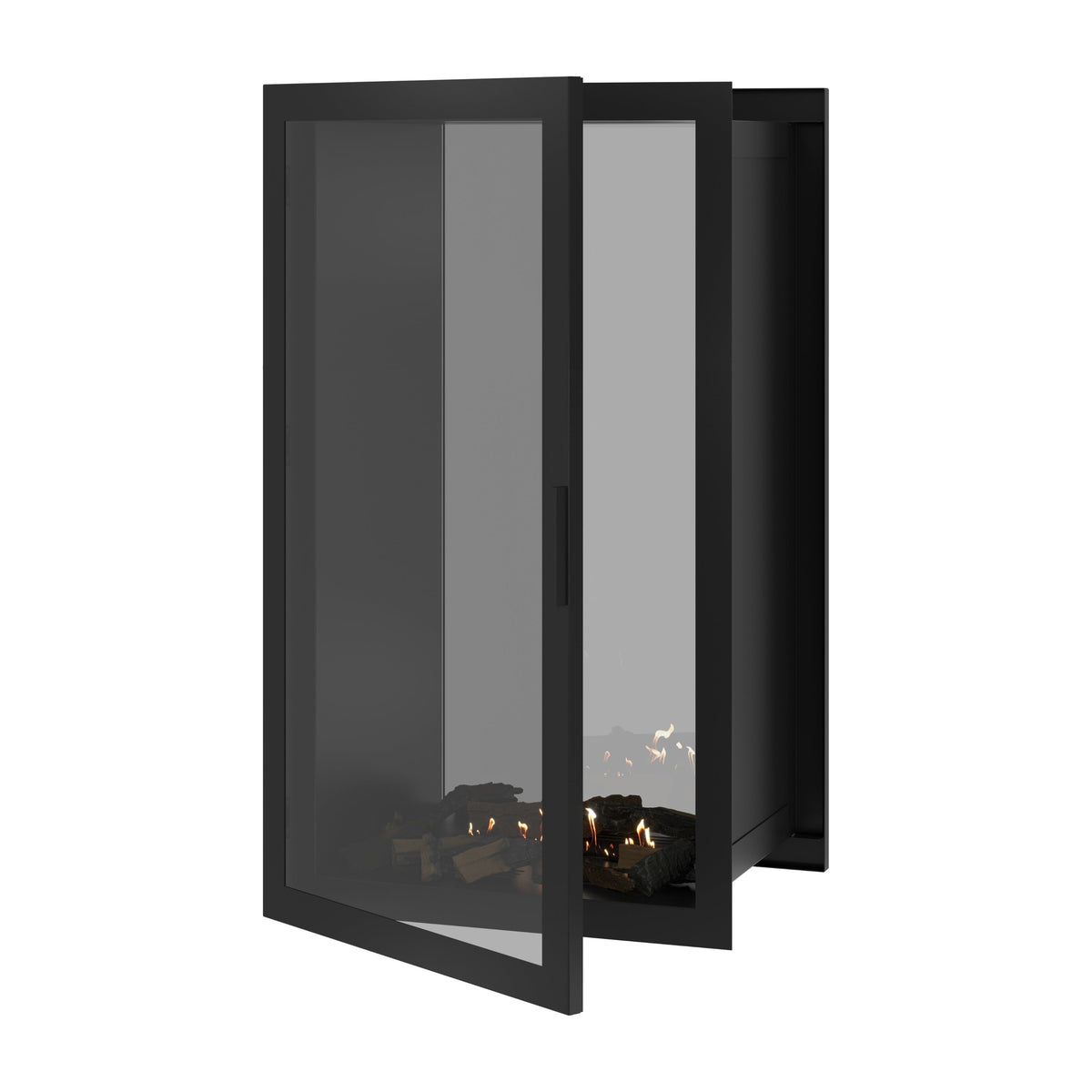 Wild Flame Fame verticale bio-ethanol doorkijkhaard met volle glas 70 x 140 cm – productfoto