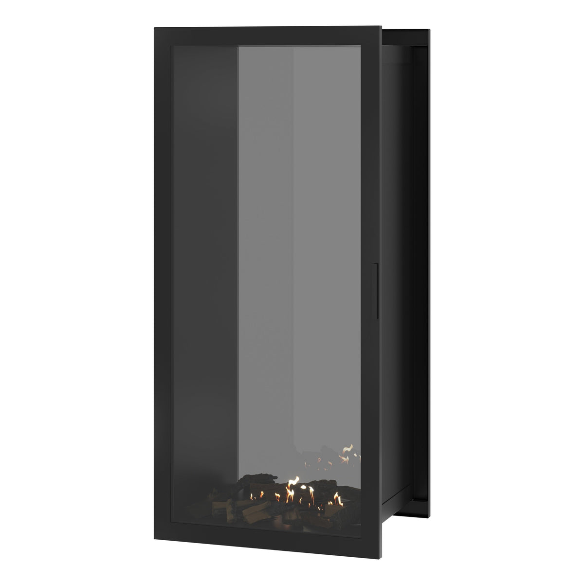 Wild Flame Fame verticale bio-ethanol doorkijkhaard met volle glas 70 x 200 cm – sfeerfoto