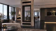 Wild Flame Fame verticale bio-ethanol doorkijkhaard met volle glas 70 x 200 cm – sfeerfoto