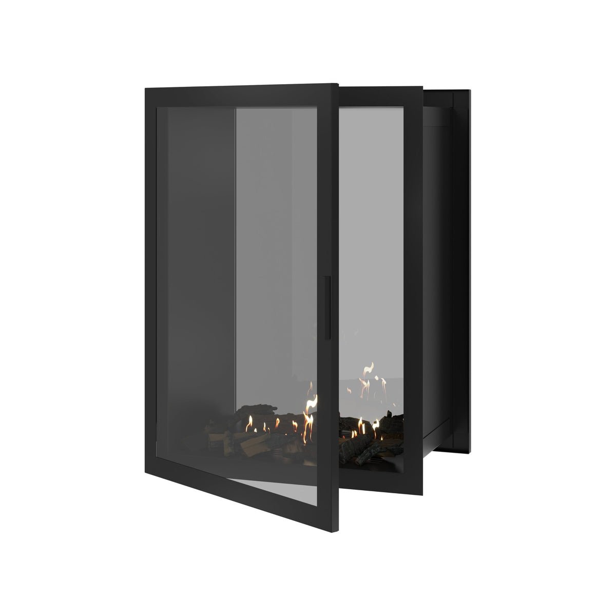 Wild Flame Fame verticale bio-ethanol doorkijkhaard met volle glas 80 x 100 cm – productfoto