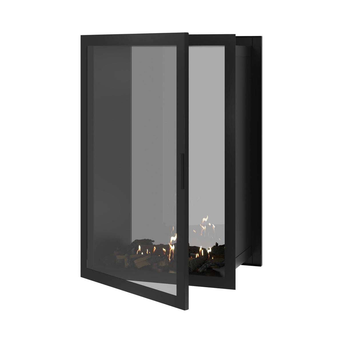 Wild Flame Fame verticale bio-ethanol doorkijkhaard met volle glas 80 x 120 cm – productfoto