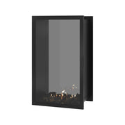 Wild Flame Fame verticale bio-ethanol doorkijkhaard met volle glas 80 x 120 cm – sfeerfoto