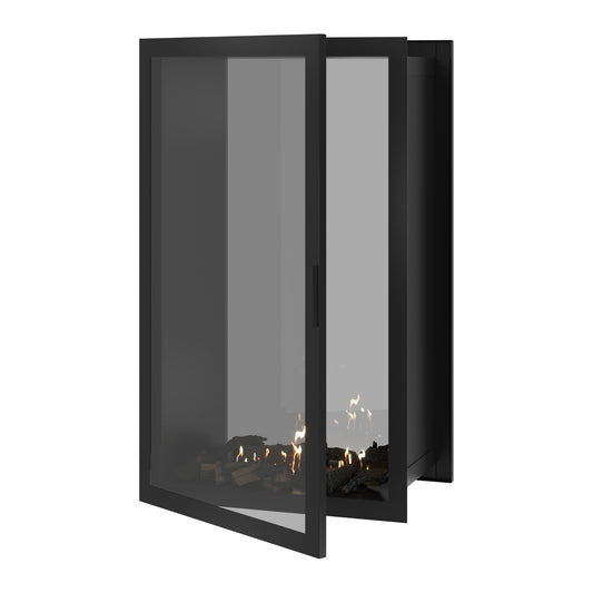 Wild Flame Fame verticale bio-ethanol doorkijkhaard met volle glas 80 x 160 cm – productfoto