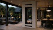 Wild Flame Fame verticale bio-ethanol doorkijkhaard met volle glas 80 x 160 cm – sfeerfoto