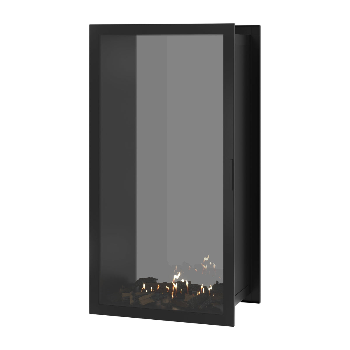 Wild Flame Fame verticale bio-ethanol doorkijkhaard met volle glas 80 x 180 cm – sfeerfoto