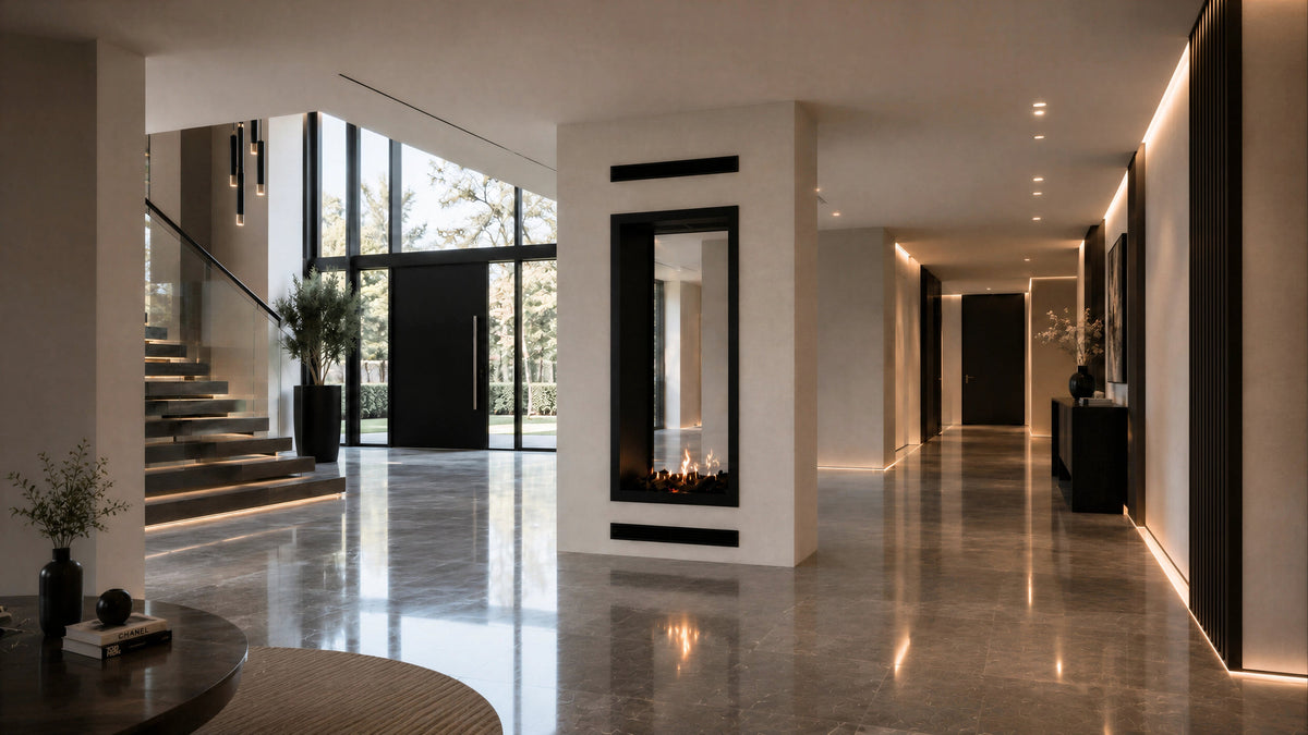 Wild Flame Fame verticale bio-ethanol doorkijkhaard met volle glas 80 x 200 cm – detailfoto