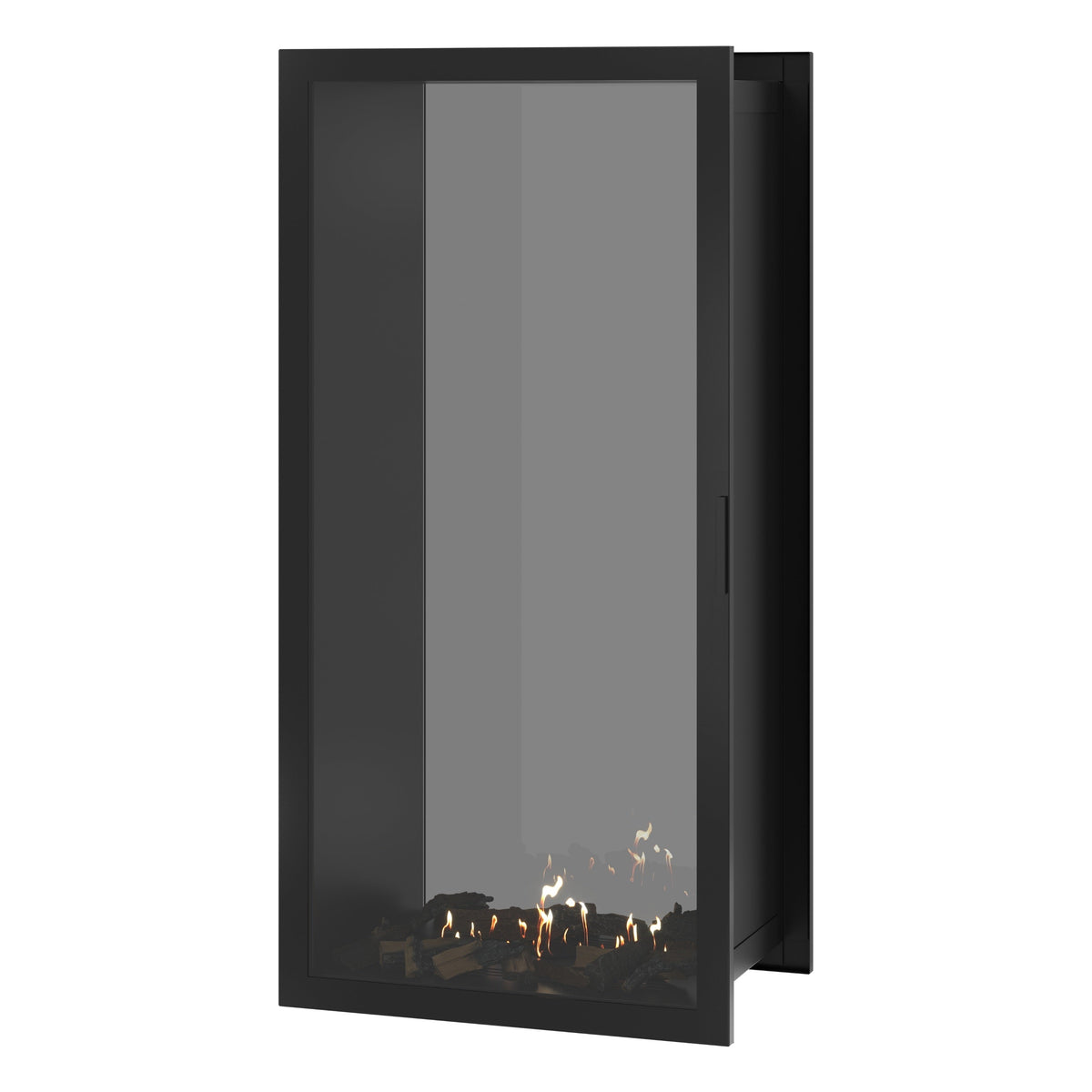 Wild Flame Fame verticale bio-ethanol doorkijkhaard met volle glas 80 x 200 cm – sfeerfoto