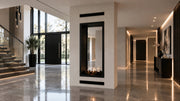 Wild Flame Fame verticale bio-ethanol doorkijkhaard met volle glas 80 x 200 cm – sfeerfoto